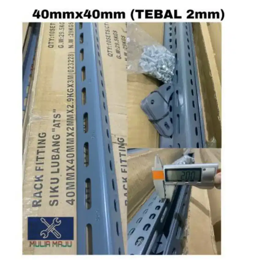 Besi siku batangan merk XP TOOL 4cm x4cm tebal 2mm asli berat 2.9kg