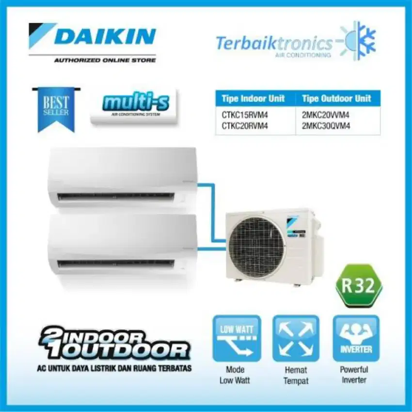 AC Daikin multi CTKC15RVM4/WH (2) bisa Cicilan DP 0%