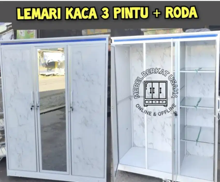 Lemari Baju Pakaian Stainless ACP Marble