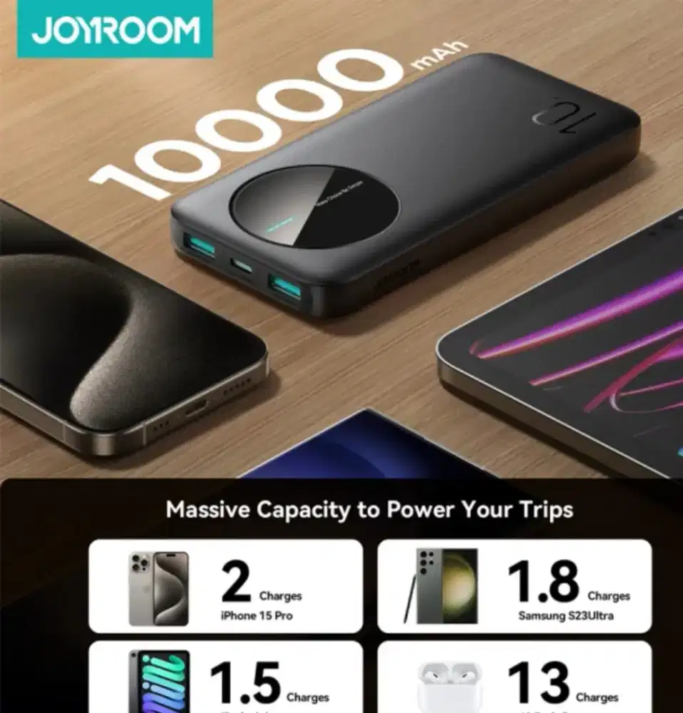 Jual Cepat Powerbank 10000mAh, Merk Joyroom