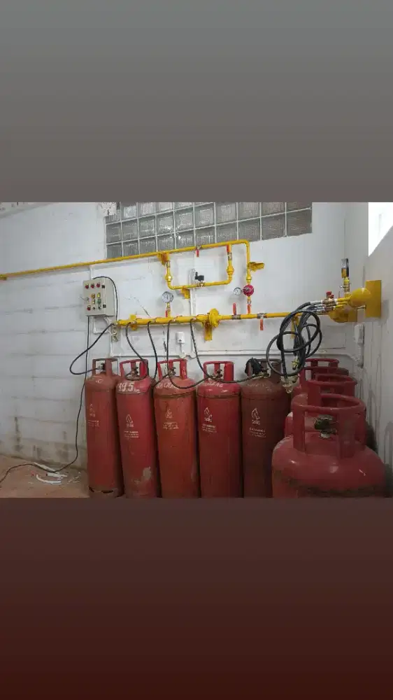 Instalasi sentral pipa gas LPG safety alarm system