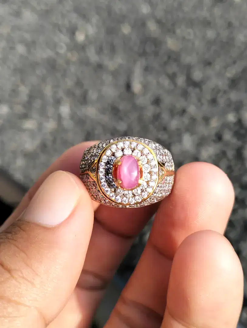 Cincin ruby ring perak