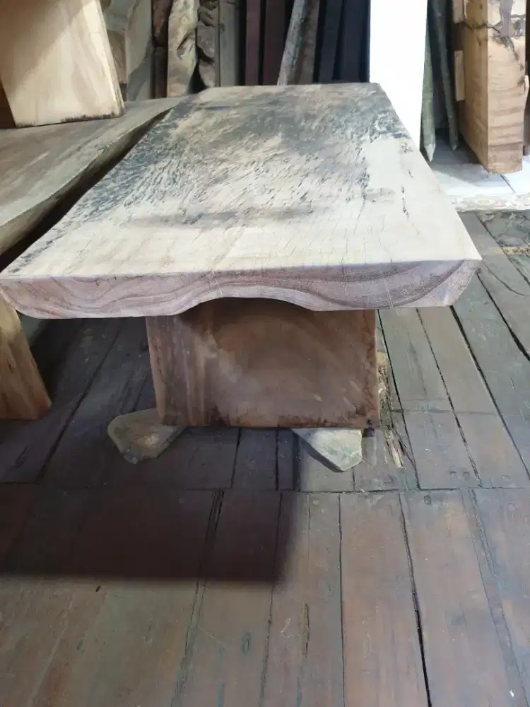Meja Kopi Kayu Tebal Meja Tamu Alami