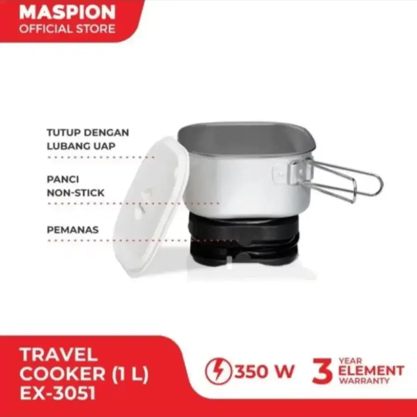 Maspion travel cooker es 3051 kompor listrik