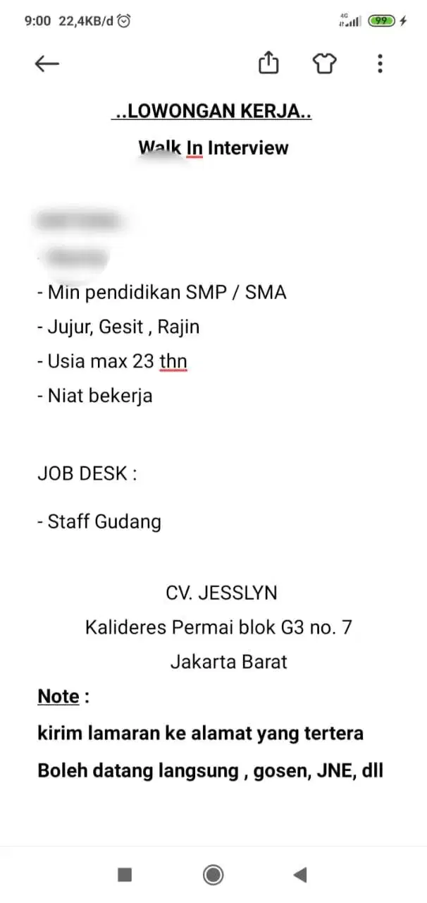 Loker staf gudang