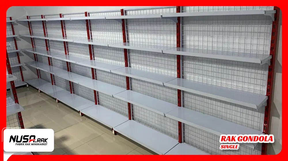 RAK GONDOLA SINGLE (Satu Muka) untuk Toko / Minimarket Ready Stock