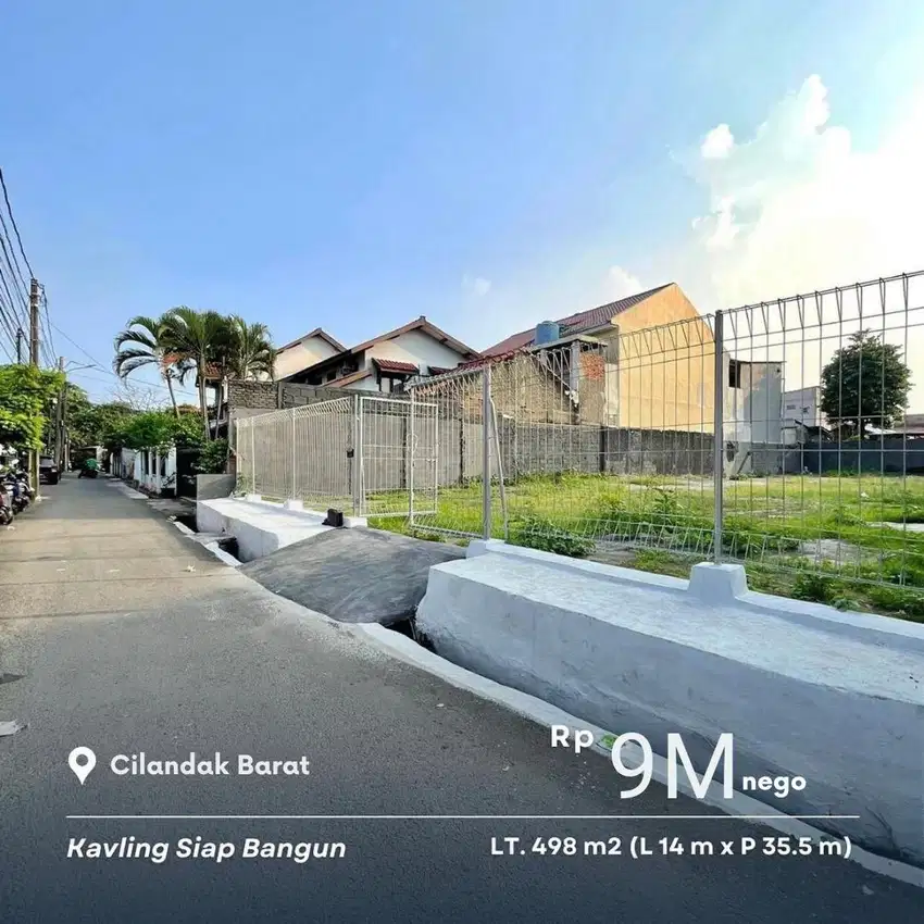 TURUN HARGA-Rp7.5M-Tanah Cilandak Barat 498m2