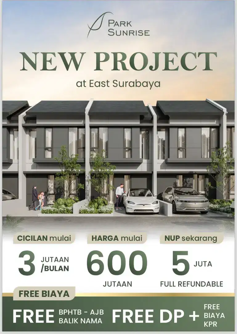 Rumah Baru Park Sunrise Wonorejo Surabaya Timur dkt Nirwana Executive