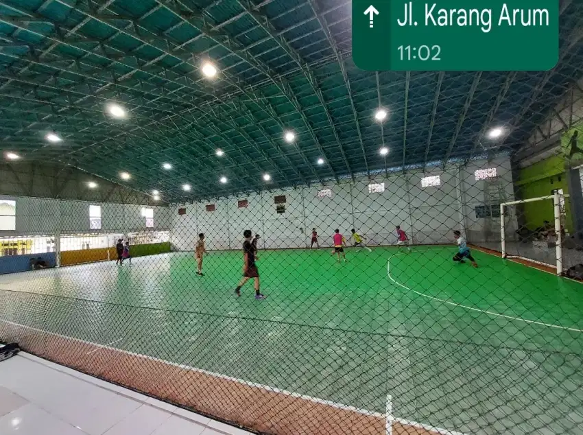 Lantai futsal interlock vinil dan jaring