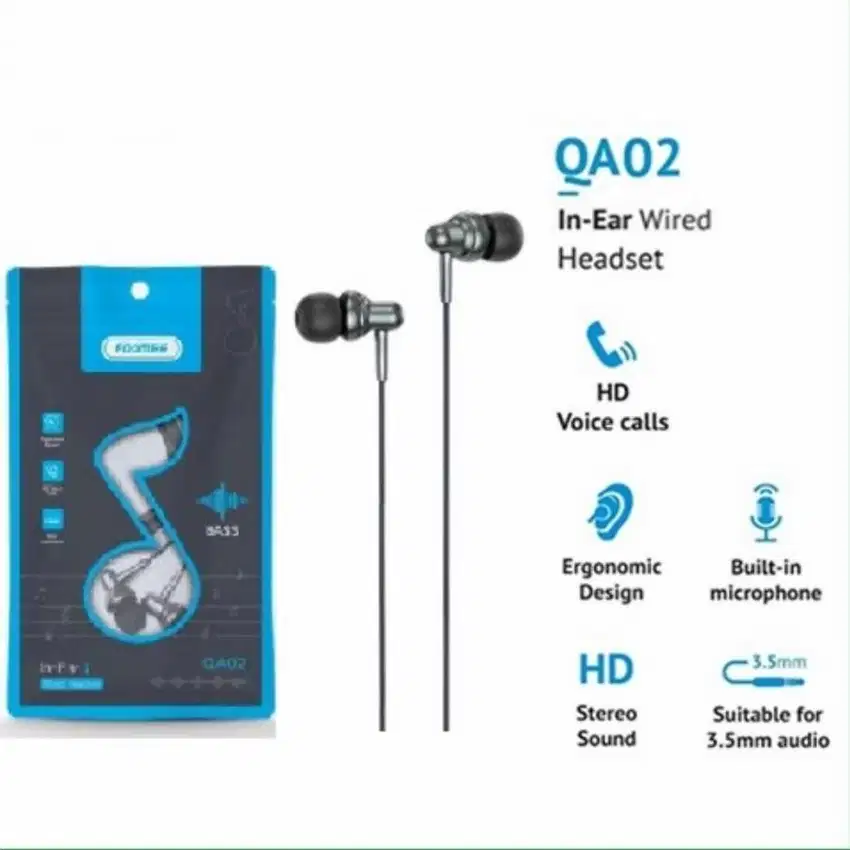 Earphone Wired Headset Foomee QA02