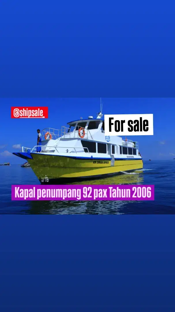 Dijual kapal penumpang 92 pax tahun 2006 bahan aluminium