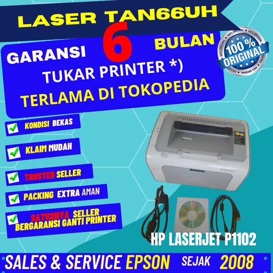 Printer HP Laserjet P1102 P 1102 GARANSI REPLACEMENT 6 BULAN TERLAMA