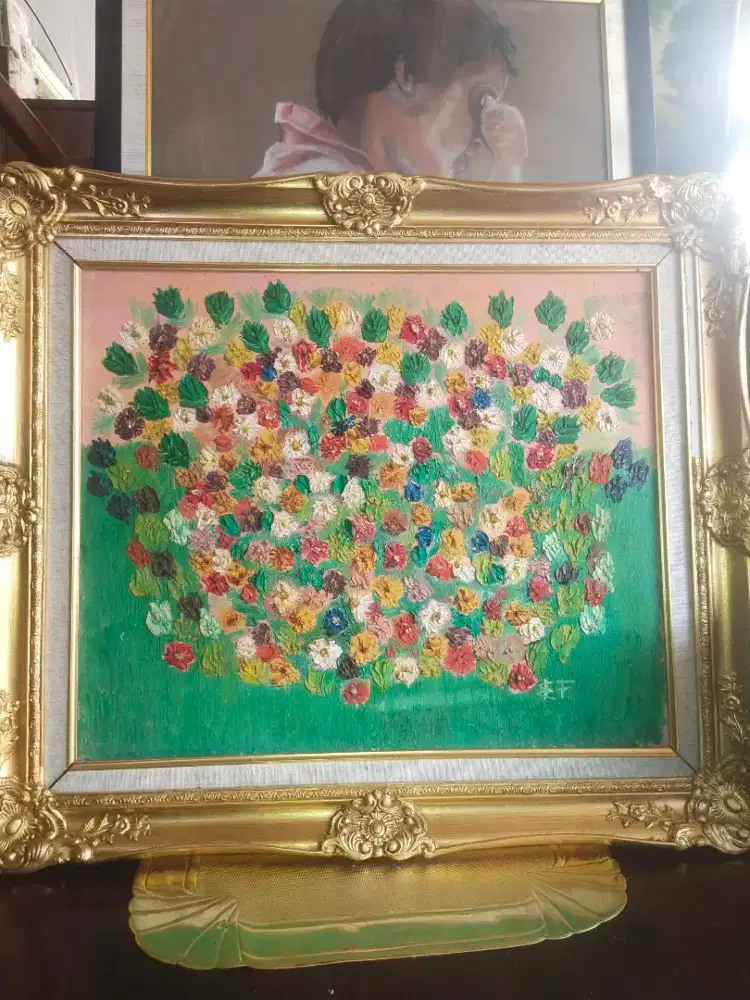 Lukisan kanvas bunga bunga 50x60