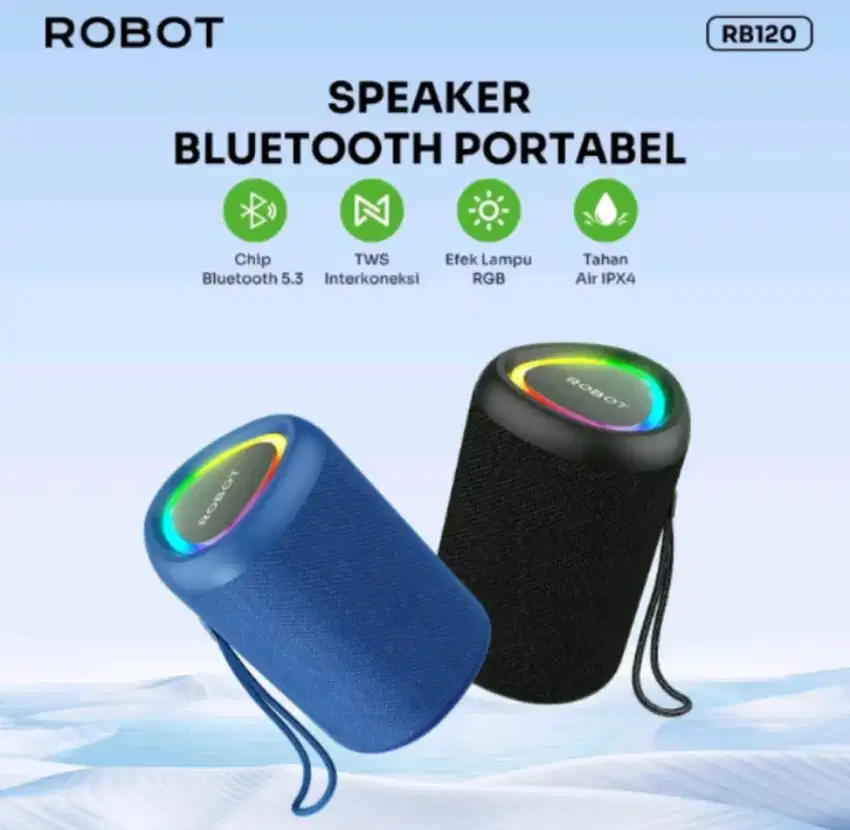 Speaker Bluetooth Robot RB120 Hitam Ori