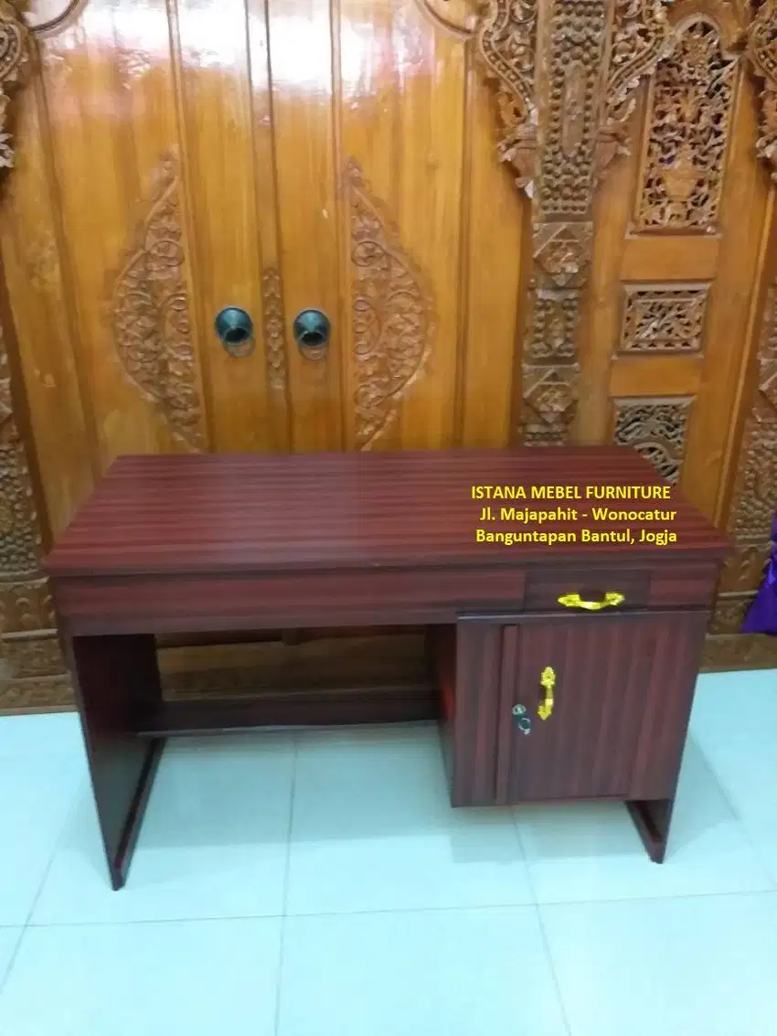 Meja Rak Kerja Komputer Belajar Tulis Kasir Kantor 1/2 Biro Kayu #TP