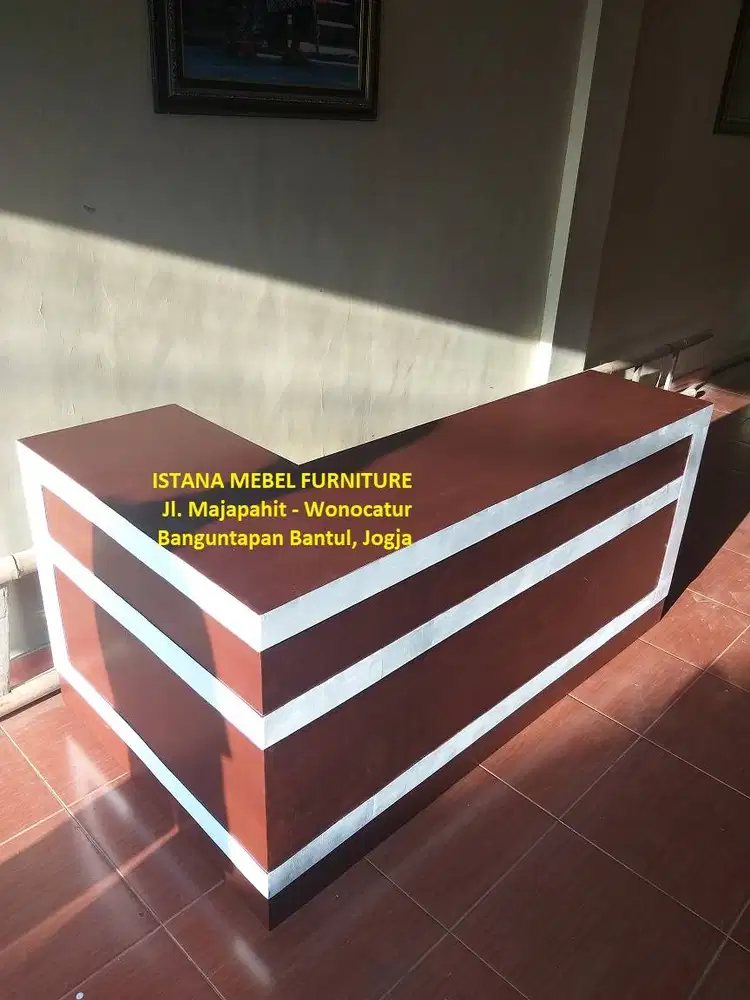 Meja Kasir Toko Lobby Resepsionis Loundry Laundry Londry Letter L Kayu