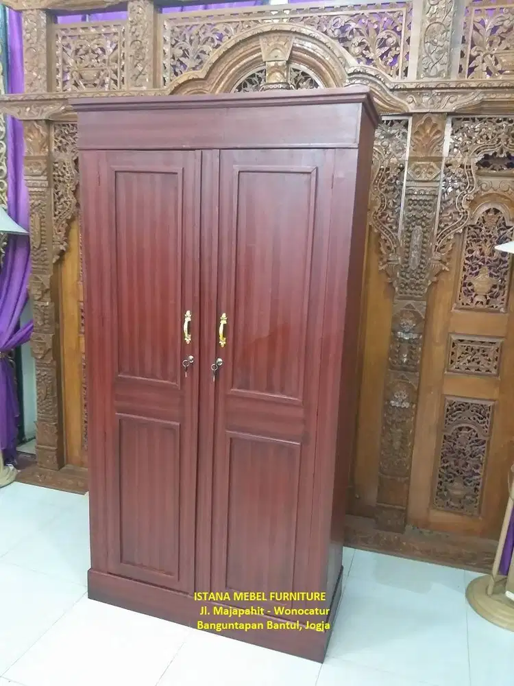 Almari Lemari Gantung Hanger Baju Pakaian Kayu 2 Pintu Besar Kayu #TP