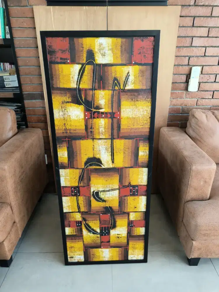 Lukisan Abstrak Timbul ada Frame 49x123 tebal 5