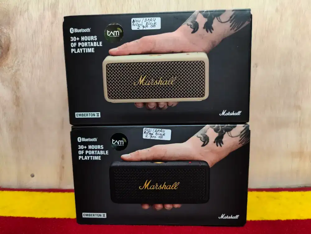 Marshall Emberton II Cream/Black & Brass Resmi TAM Baru