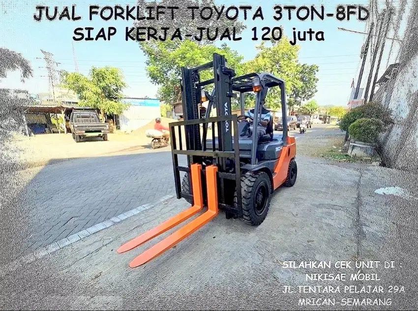 Sale siap kerja Forklift second TOYOTA 3 Ton-8FD di Semarang