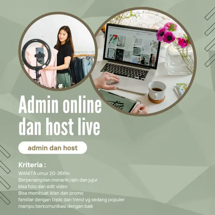 Loker admin online Jakarta pusat merangkup live streaming