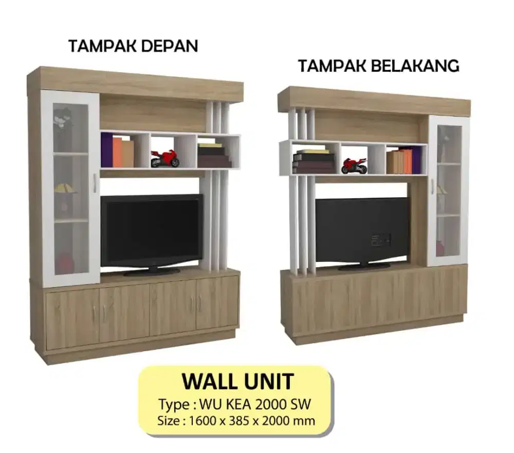 Penyekat ruangan uk 160 depan belakang. Sama modelnya