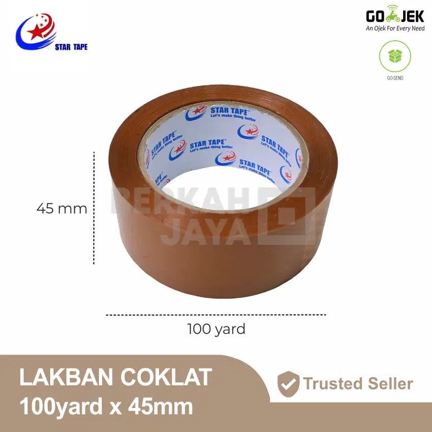 STAR TAPE LAKBAN COKLAT 45 MM X 100 YARD