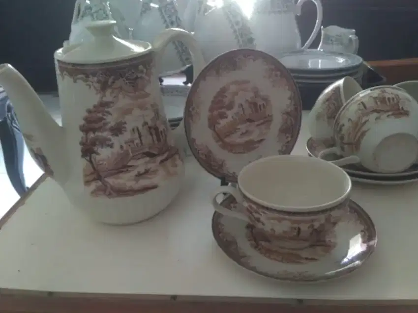 Tea set cantik ornamen eropa