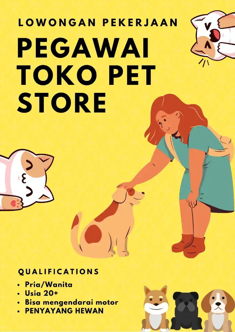 LOWONGAN KARYAWAN PET STORE BISA PART TIME