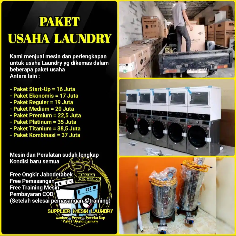 PAKET USAHA LAUNDRY|MESIN CUCI|FREE ONGKIR|COD
