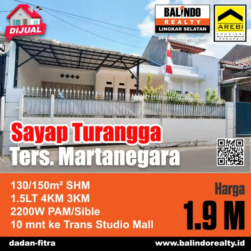 Rumah Terusan Martanegara Dekat Trans Studio Mall