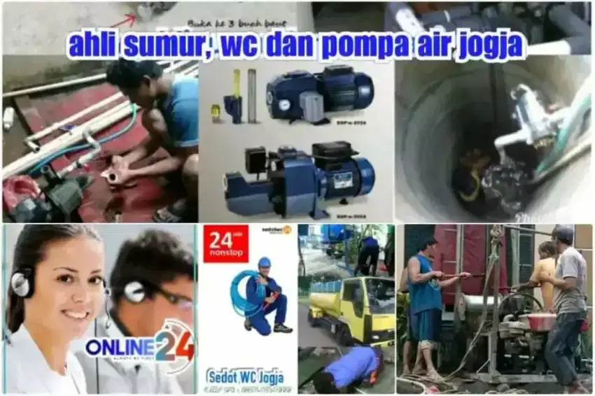 Suntik Sumur Bor Gali Sedot WC Saluran Mampet Servis service Pompa Air