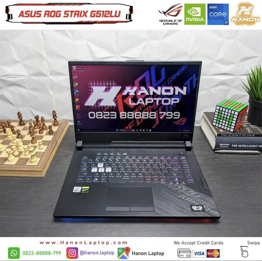 ASUS ROG STRIX 15 G512LU NVIDIA GTX 1660TI I7-10750H RAM 32GB 512GB