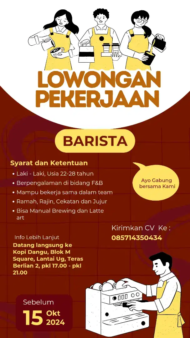 Dibutuhkan Barista