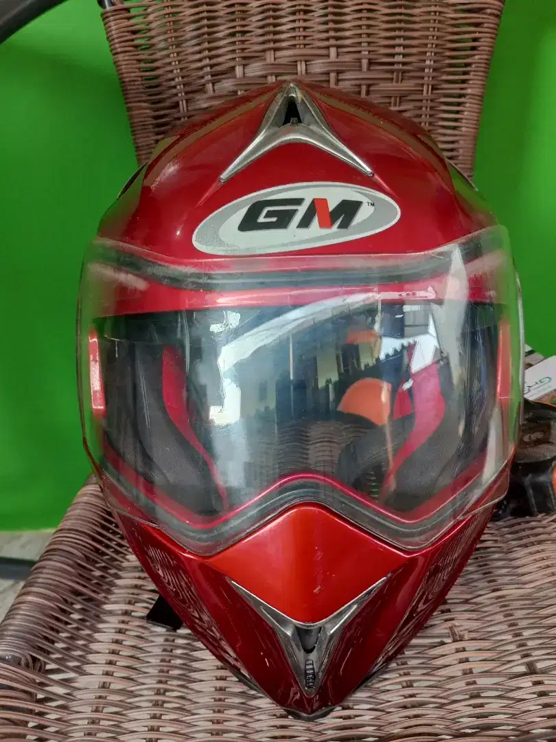 Helm GM Airborne Red Maroon Full Face, ORIGINAL