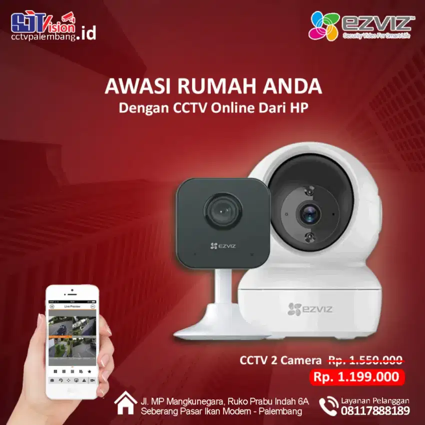 [PROMO] 2 CCTV Wireless Camera 2MP Plus Pasang