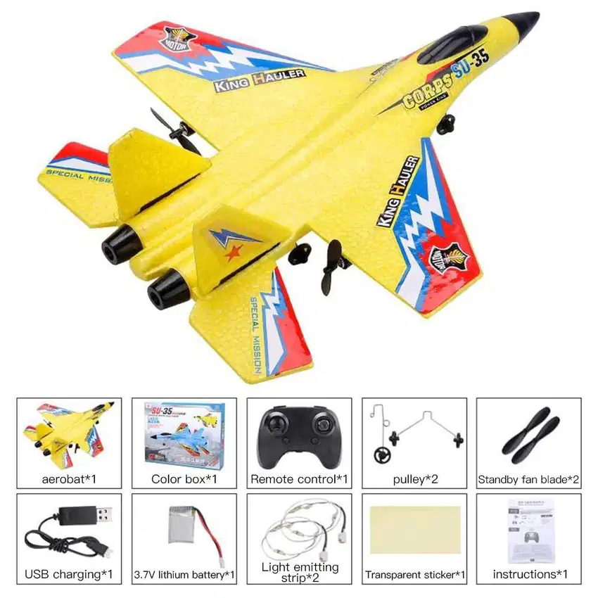 Pesawat JET Remote Control SU35 PRO RC Aeromodeling Dapat 2 Baterai