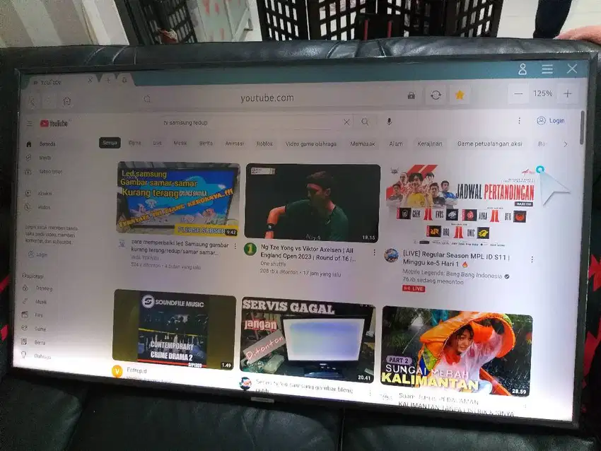 led, lcd tv samsung 50inc kondisi layar redup