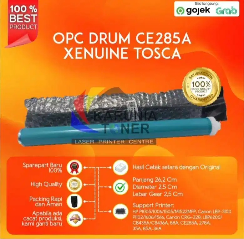 OPC DRUM 85A OEM For use in Laserjet P1102/P1102w/M1132/M1 Berkualitas