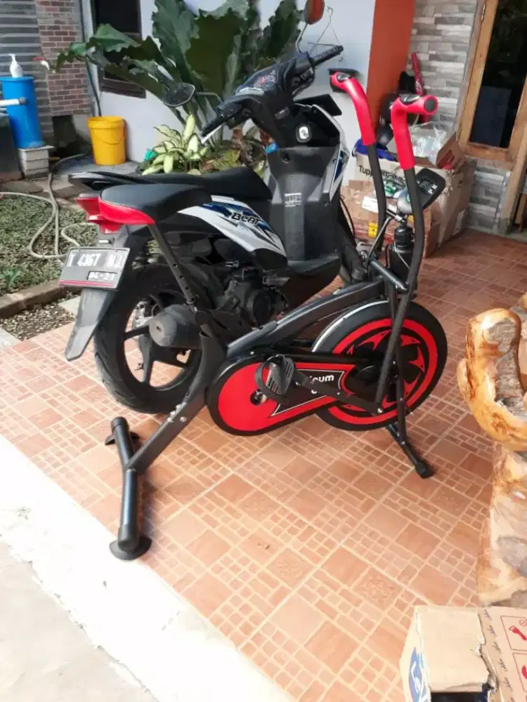 Sepeda statis dengan 2 fungsi