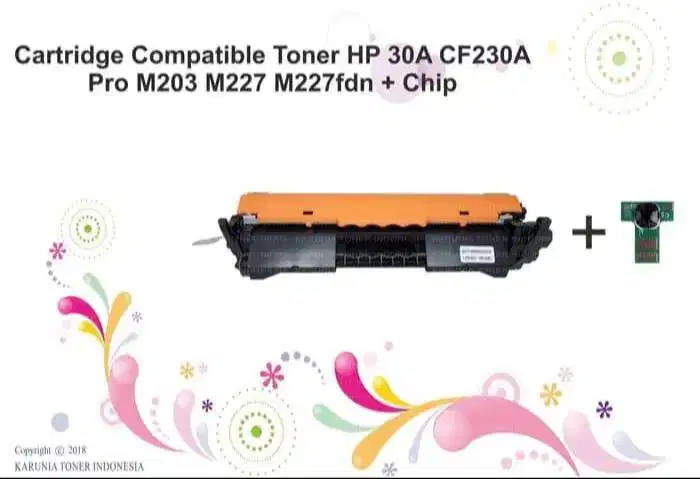 Cartridge Compatible Toner HP CF230A 30A M203 M227 M227fdn PLUS CHIP