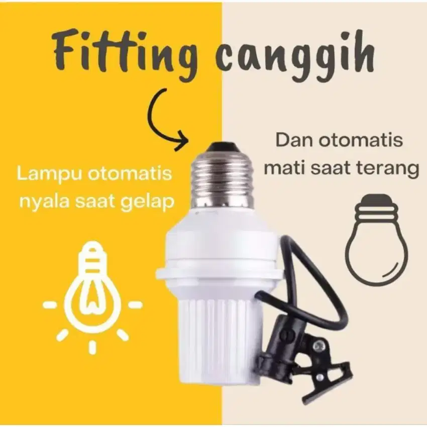 Fitting Lampu Sensor Cahaya Otomatis E27