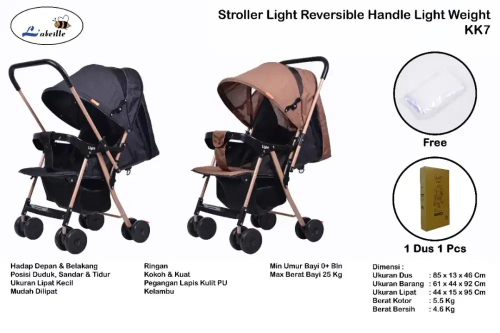 L'abeille Light KK7 Baby stroller kereta dorong bayi bayi