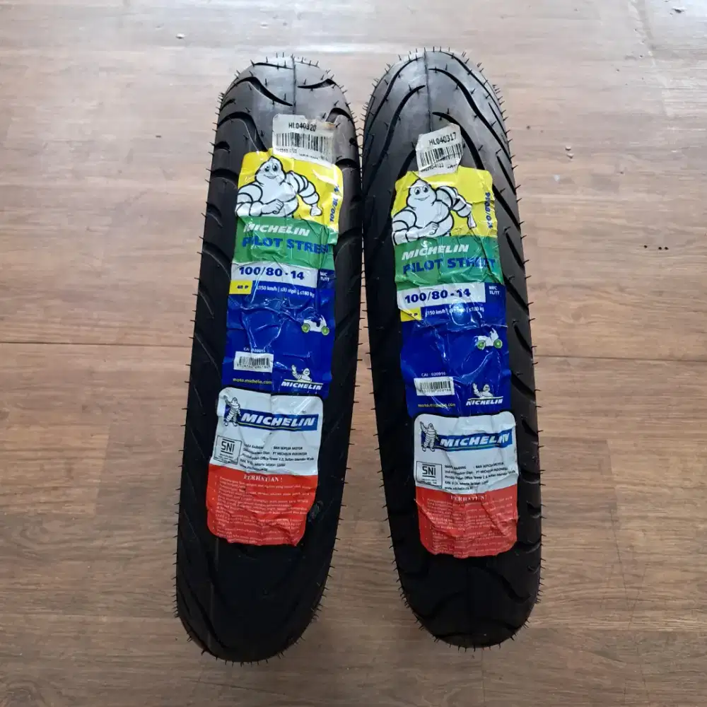 BAN MICHELIN PILOT STREET TL 100/80 -14 M/C 48P (BELI BAN FREE PASANG)