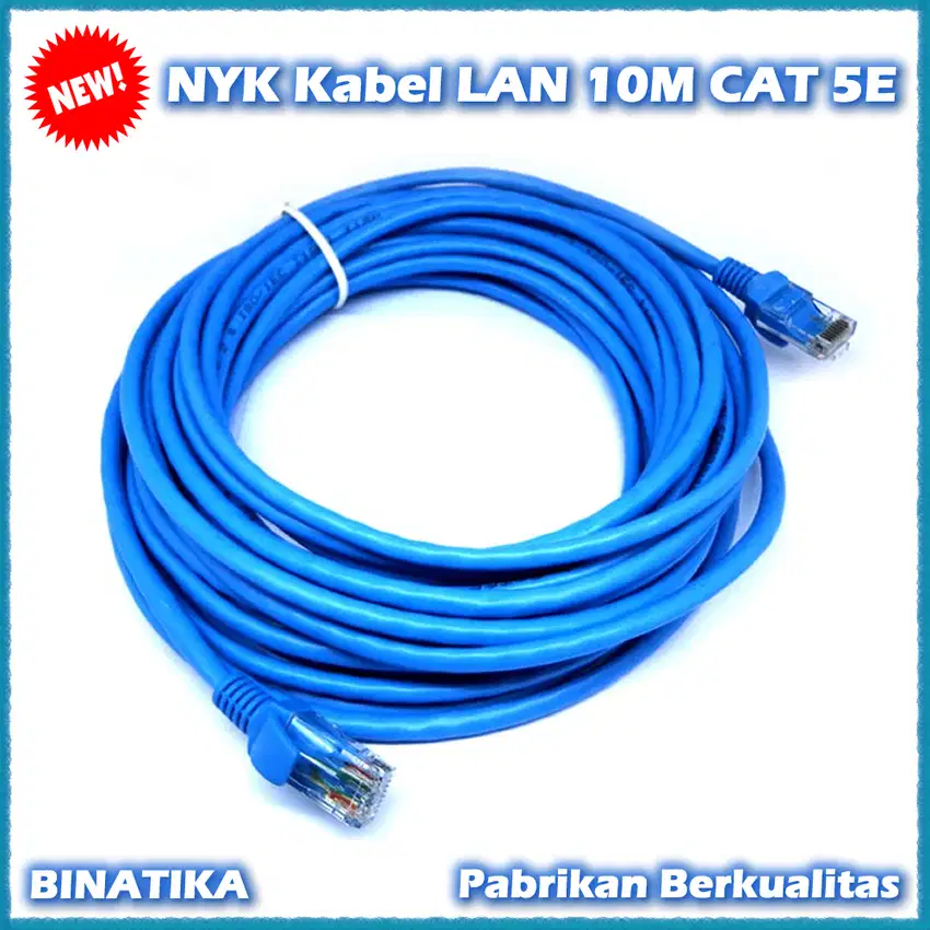 Kabel LAN 10 Meter CAT 5E NYK Kabel UTP CAT5E 10M Pabrikan Berkualitas