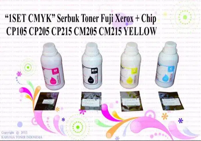 1SET CMYK Serbuk Toner Fuji xerox CP105 CP205 CP215 CM205 Berkualitas