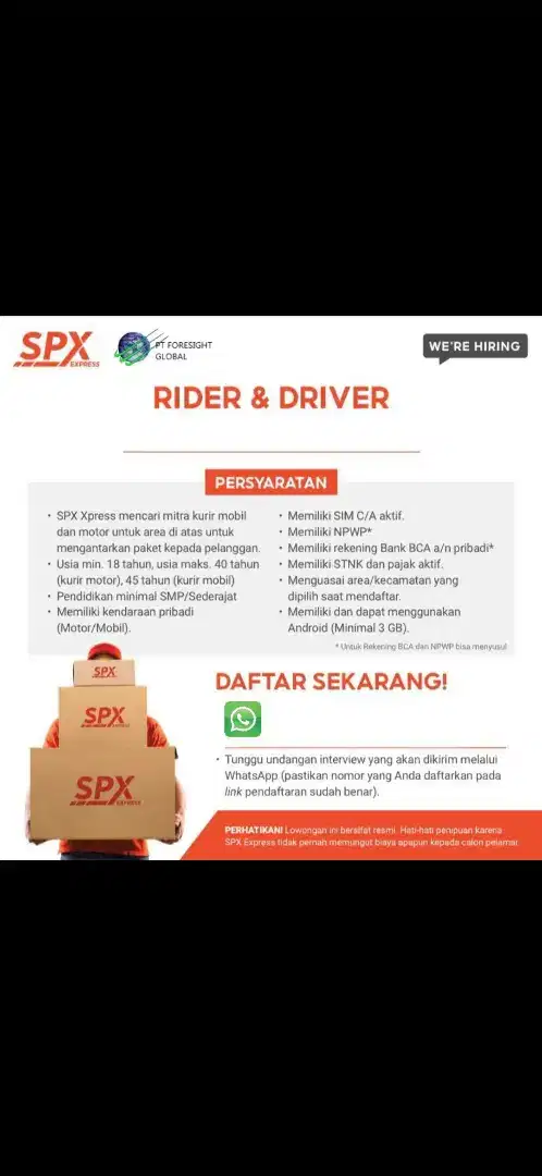 LOKER KURIR SHOPEE XPRESS