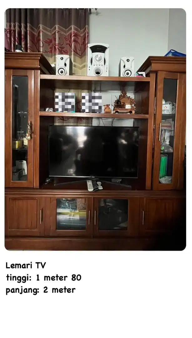 Lemari TV bahan kayu jati asli