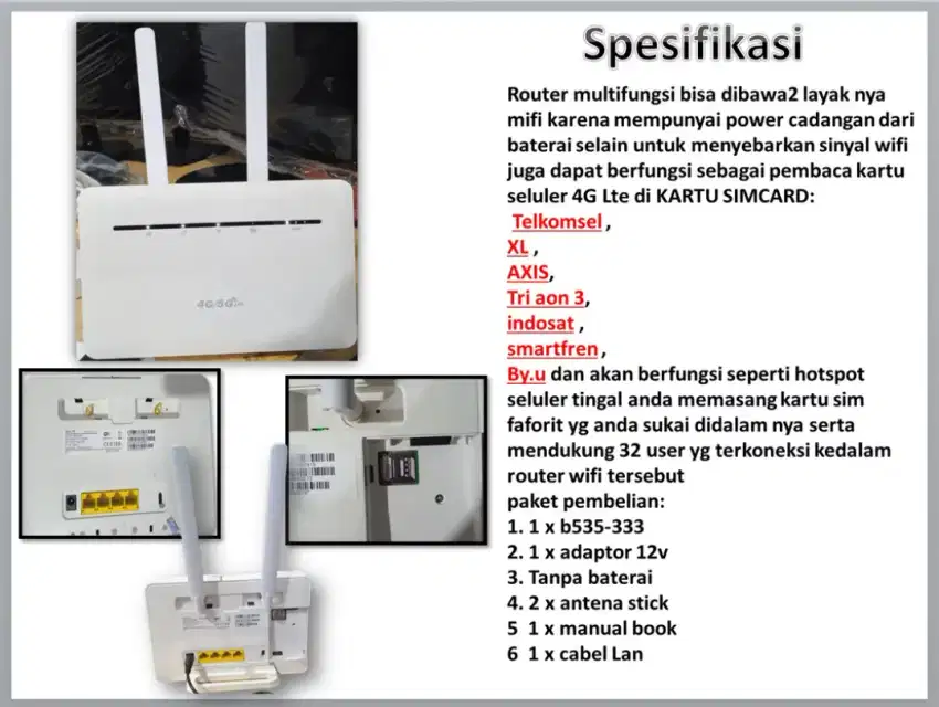 MODEM WIFI B535-333 ALL OPERATOR SECOND net harganya