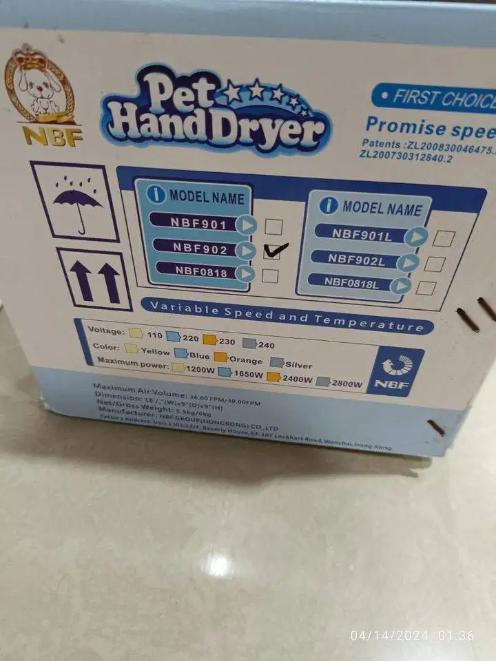 Pet hand Dryer NBF902